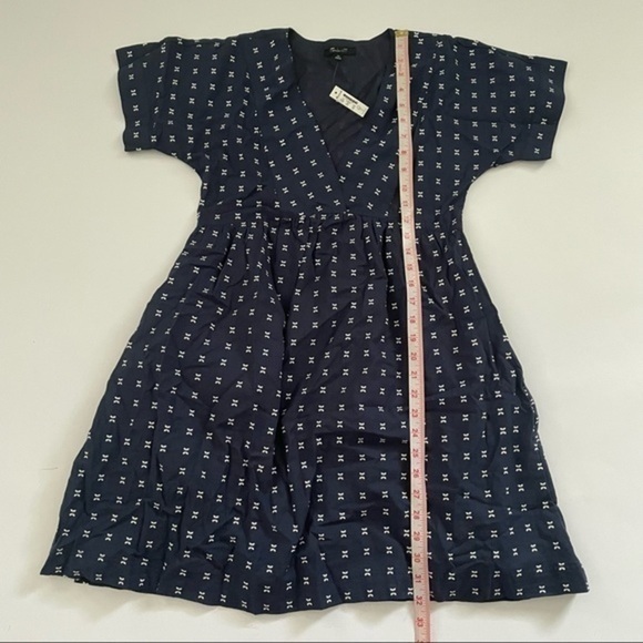 New Madewell V Neck Dolman-Sleeve Mini Dress Textured Dot - Picture 8 of 8